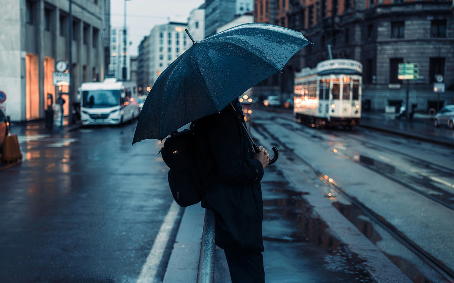 wet weather and umbrella